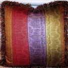 Custom Handmade Pillow, Purple Red Green Gold Stripe by Veronica Mandolini 75.00-FS