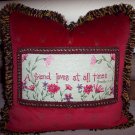 A Friend Loves At All Times-Friendship Gift Handmade Pillow by Veronica Mandolini 100.-FS