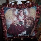 Angel, Lion, Lamb Handmade Pillow by Veronica Mandolini 125.-FS