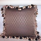 Custom Handmade Pillow Black Taupe Diamond by Veronica Mandolini 65.-FS