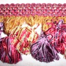Ribbon Tassel Fringe Red Purple Gold, 29.95per yard