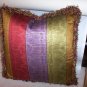 Custom Handmade Pillow, Purple Red Green Gold Stripe by Veronica Mandolini 75.00-FS