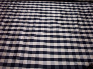 Silk Black & Off White Check Plaid 28.95per yd-FS