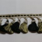 Bell Tassel Fringe Black, Ivory, Gold $14.49 per yard