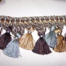 1479-11/06 Tassel Fringe Blue, Brown, Gold