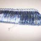 B2023-22 2" Shiny Brush Fringe, Blue, White 12.99