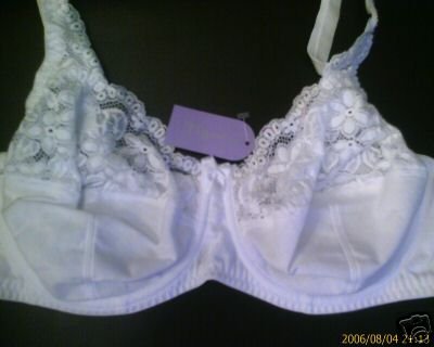 32dd figura contessa white cotton lace bra new with tags