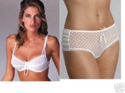 46c ballet bware white polka bra pantie set bnwt