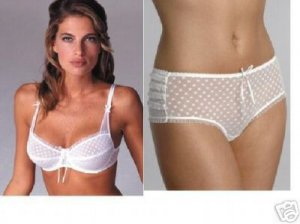 46c ballet bware white polka bra pantie set bnwt