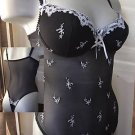 34c all in one black padded thong bodysuit by honeytrap