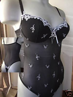 36b all in one black padded thong bodysuit by honeytrap