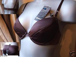 34d gossard chocolate satin superboost pushup bra new with original tags