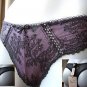 young attitude lace thong black & lilac size medium new with original tags
