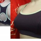 32d navy ex brand medium impact sports bra crop top shock absorber style