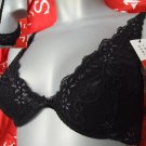 36a triumph seductive feel black lace glitter bra new with original brand tags