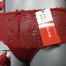 triumph seductive feel red lace glitter hipster panties size medium new with original brand tags