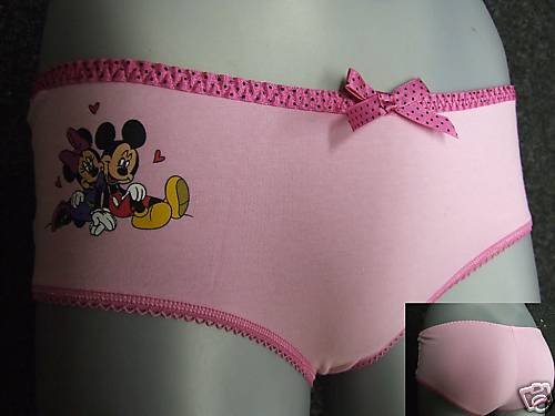 disney mickey minnie mouse pink cotton boyshorts size 10 small