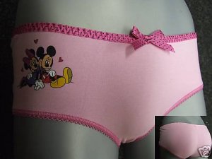 disney mickey minnie mouse pink cotton boyshorts size 10 small