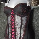 36c marks & spencer truly you padded black & red basque with original sales display tags
