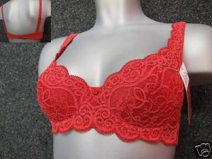 38f Triumph Amourette 300 Bra coral red oq padded BNWT
