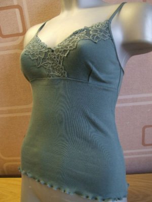 ex kew cotton & lace teal shaped vest 10/12 s BN