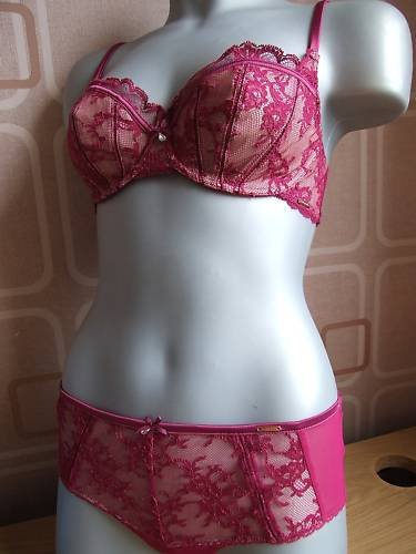 size 18 m&s autograph short brief dark red lace BNWOT