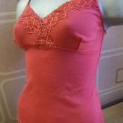 ex kew cotton & lace red shaped vest 10/12 S BN