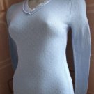 ladies thermal v neck l sleeve top blue S 10 ex jigsaw