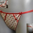 size 10 ex la senza satin ivory red hipster thong bnwot