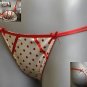 size 10 ex la senza satin ivory red hipster thong bnwot