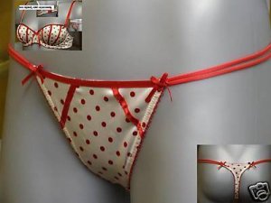 size 16 ex la senza satin ivory red hipster thong bnwot