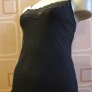 ex kew cotton & diamonte lace black vest 10/12 S BN