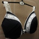 34d ex m&s black padded cotton push up bra BN