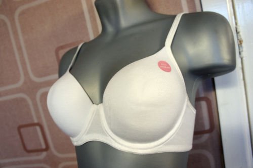 36b ex m&s white cotton t shirt padded underwire bra BN