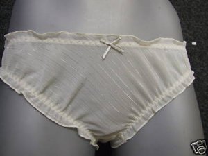 size 10 ex m&s cream chiffon glitter knickers BNWOT