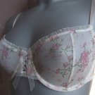 36dd cream pink floral non padded balcony bra ex stores