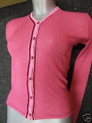 ex ex junior jigsaw coral themal cardigan age 8/11 lg
