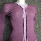 ex junior jigsaw plum themal cardigan age 8/11 large