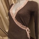 NEW jigsaw charcoal brown themal cardigan small 10/12