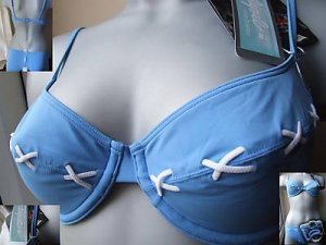 Lepel cornflower blue underwired Bikini top 34c/d BNWT
