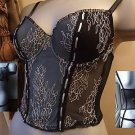 32c body one black mint embroidered boned corset pushup