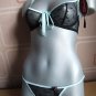 sexy mademoiselle satine black mint thong size 16 BNWT