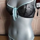 34a sexy satine mademoiselle black mint half cup bra BN