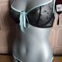 34a sexy satine mademoiselle black mint half cup bra BN