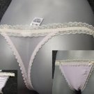 size 10 ex m&s lilac satin & lace thong BNWT