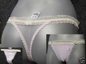 size 10 ex m&s lilac satin & lace thong BNWT