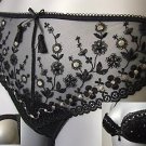 Gossard black & gold lace g string  thong xs 8/10 BNWT
