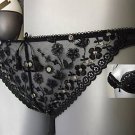 Gossard black & gold tanga brief xs 8/10 BNWT