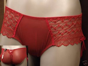 young attitude latino lace red xl 18 short brief BNWT