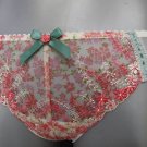 size 14 ex m&s cream pink embroidery brief knickers BN
